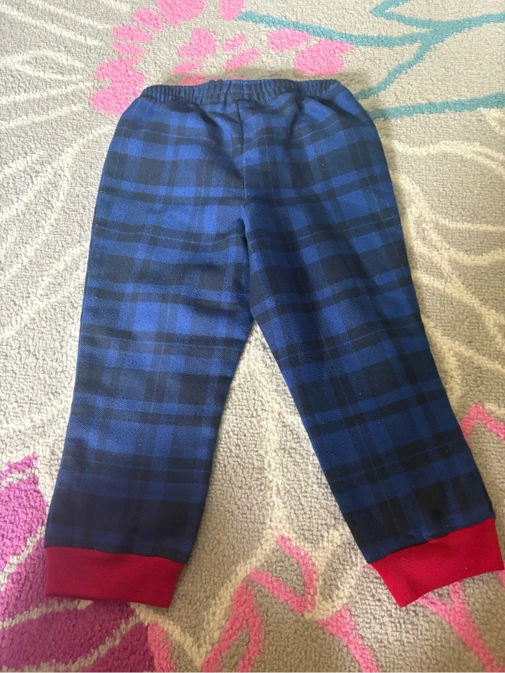 L.L. Bean Plaid Flannel Pajama Pants Toddler 3T Blue Black & Red
